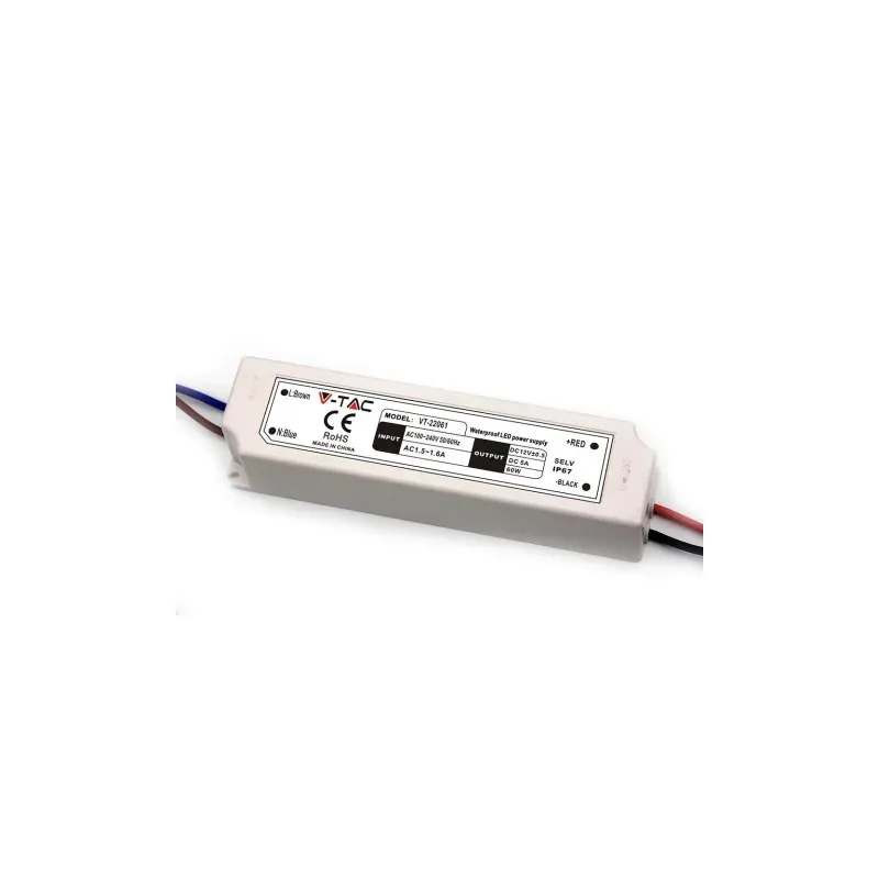 Zasilacz Led V-Tac 60W 12V 5A Ip67 Hermetyczny Vt-22061 Ostatnie sztuki