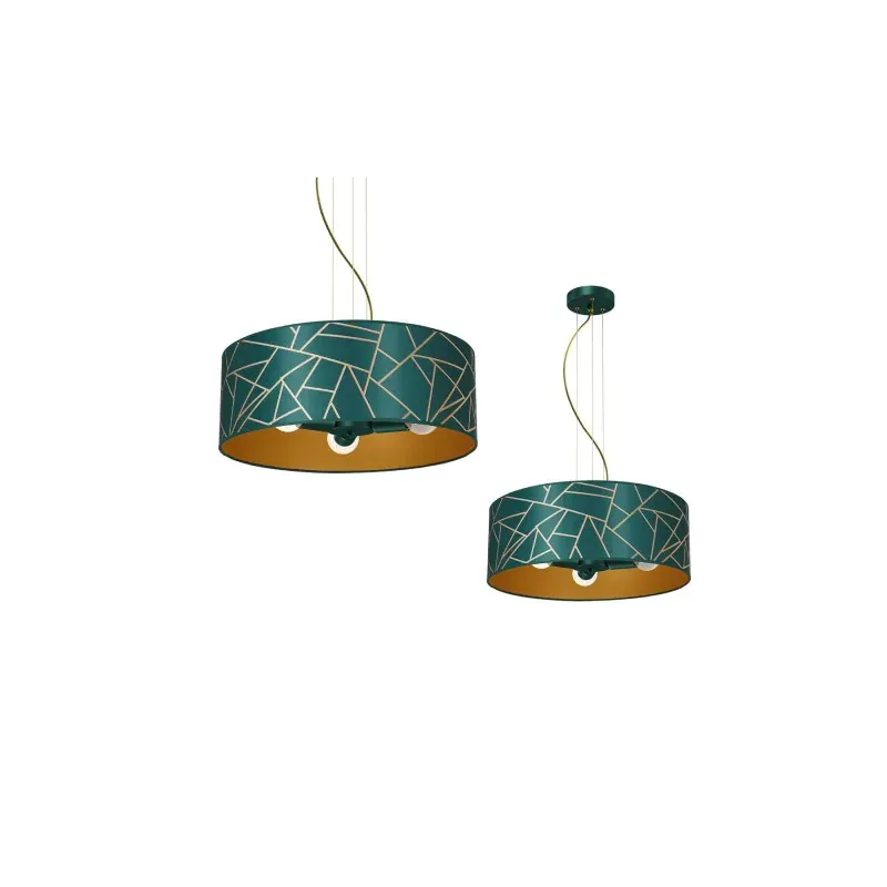 Ekspresowa dostawa Lampa Wisząca Ziggy White Gold/Bottle Green 3Xe27