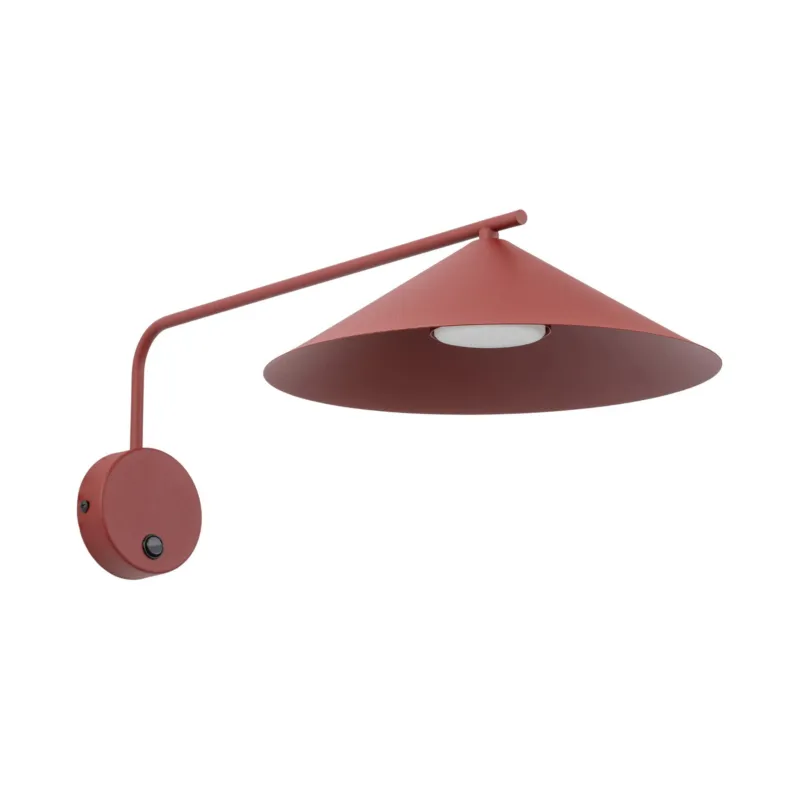 Kup teraz Czerwony kinkiet z włącznikiem i kloszem stożkiem do salonu lub sypialni LUME 1xGX53 11694 TK Lighting