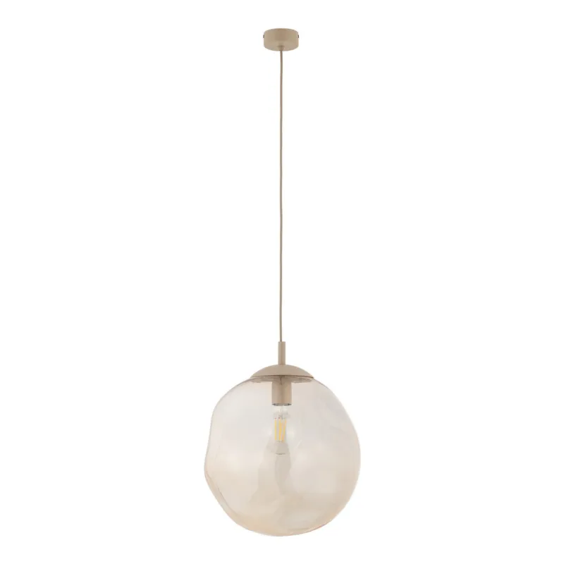Bezpieczne zakupy Dekoracyjna lampa wisząca z asymetrycznym, szklanym kloszem do salonu LAVA L SABIA 1xE27 11325 TK Lighting