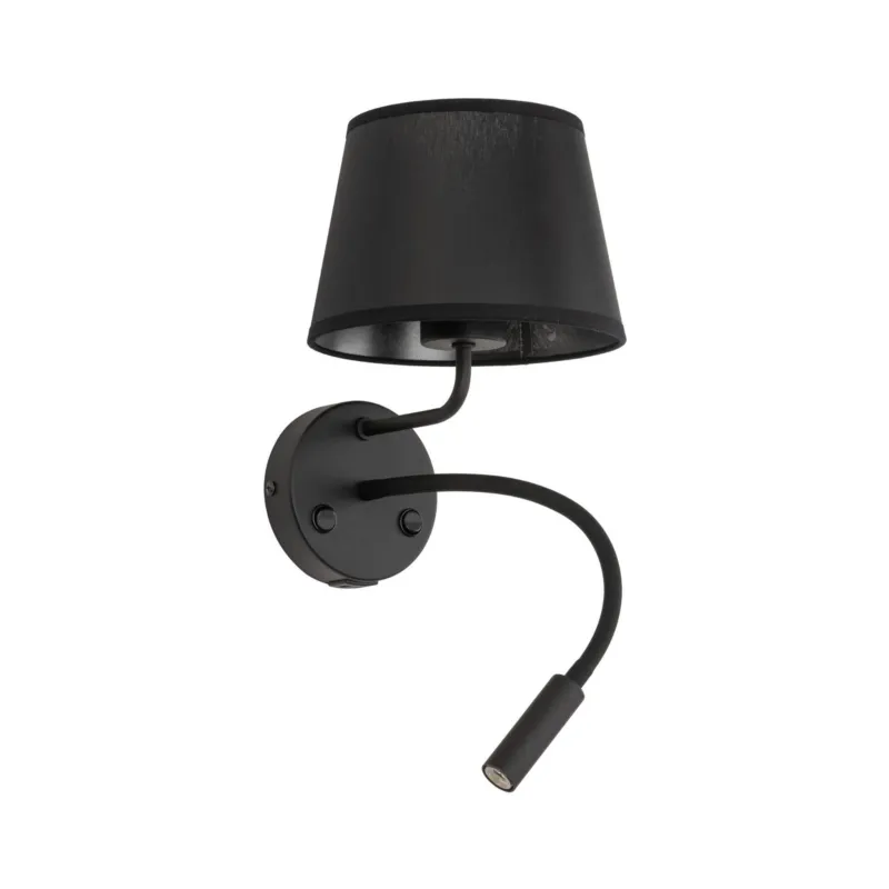 Kinkiet ścienny czarny MAJA z abażurem i elastycznym ramieniem, złącza USB 10203 TK Lighting Tylko dziś
