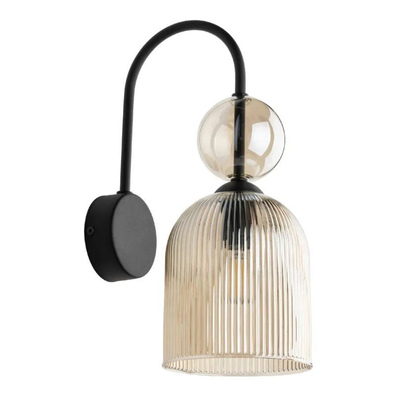 Tylko do końca tygodnia Kinkiet ścienny SOPGHIA koniakowa z szklanym ryflowanym kloszem do sypialni 11140 TK Lighting