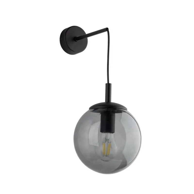 Kinkiet ze zwieszanym, szklanym grafitowym kloszem śr. 18cm ESME 1xE27 5386 TK Lighting Sprawdź teraz