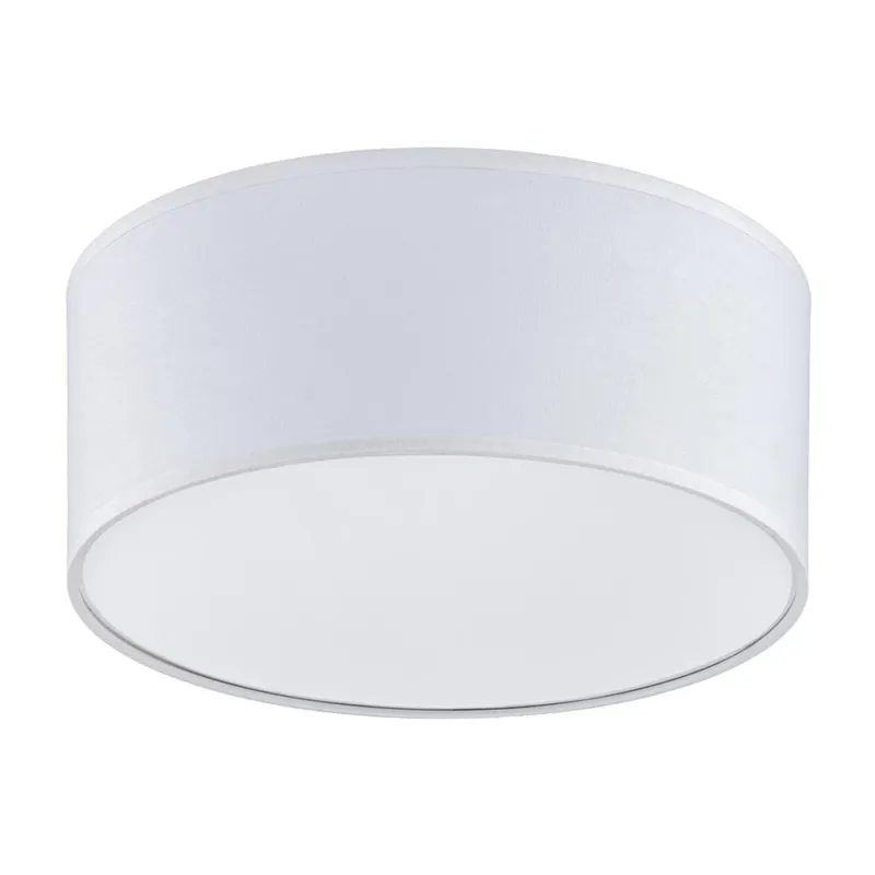 Łatwy zwrot Klasyczna, biała lampa sufitowa z abażurem Ø30cm do jadalni, salonu RONDO WHITE 3330 1xE27 TK Lighting