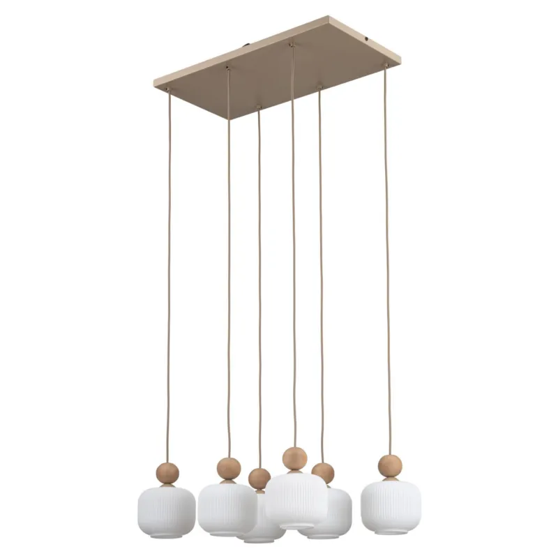 Szybka dostawa Lampa sufitowa BALLO z prostokątną rozetą, sześć zwisów szklane klosze E14 11052 TK Lighting