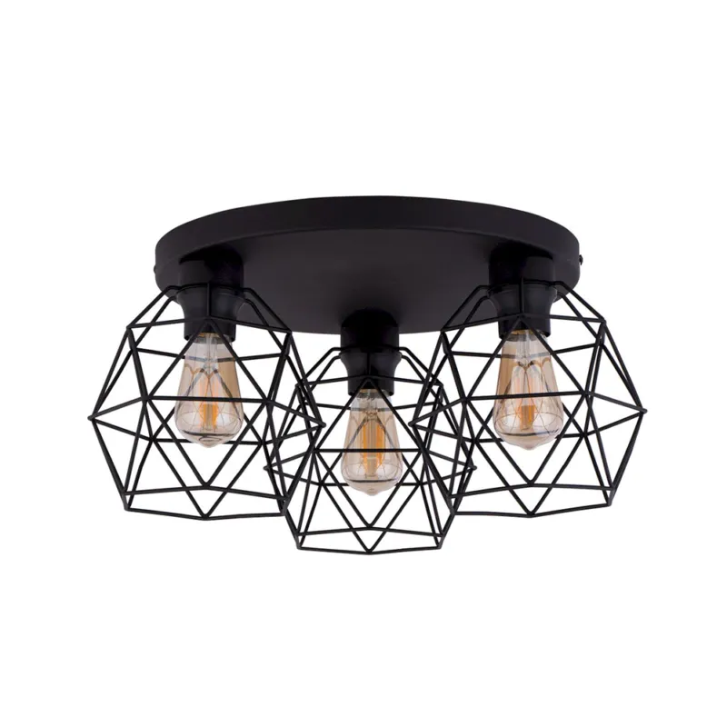 Lampa sufitowa klosz klatka czarny 3xE27 GALAXY BLACK 3189 TK Lighting Łatwy zwrot