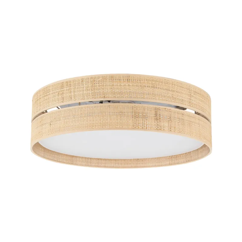 Bestseller Lampa sufitowa Ø60cm z kloszem z rafii i białą blendą, idealny do sypialni boho CALMA 4xE27 11599 TK Lighting