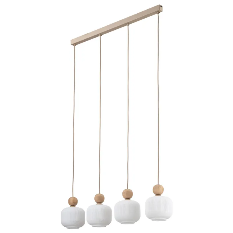 Lampa wisząca BALLO listwa zwisy nad blat stołu, szklane ryflowane klosze ma E14 11051 TK Lighting Niska cena