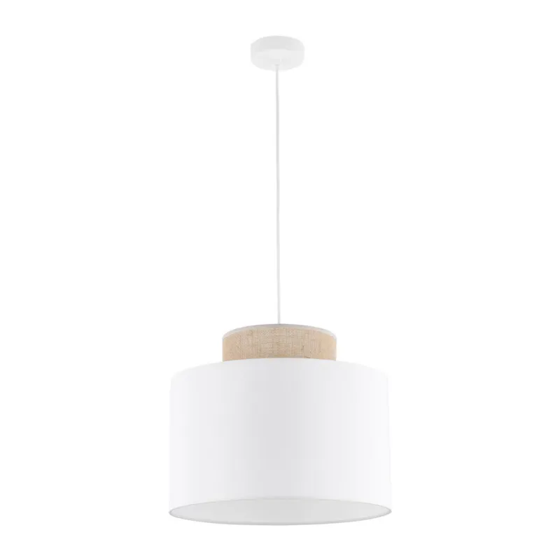 Taniej Lampa wisząca biała o średnicy 38cm DUO WHITE JUTA 1xE27 1856 TK Lighting