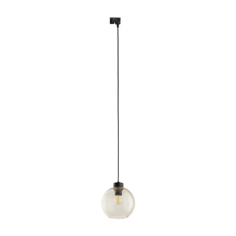 Łatwy zwrot Lampa wisząca bursztynowy szklany klosz system 1 fazowy TRACER CUBUS 10667 TK Lighting
