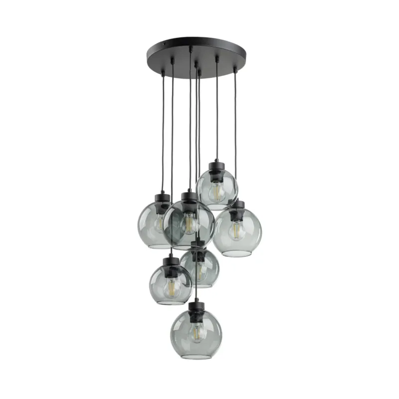 Szybka wysyłka Lampa wisząca CUBUS z grafitowymi zwisającymi szklanymi kloszami na rozecie do salonu 10207 TK Lighting