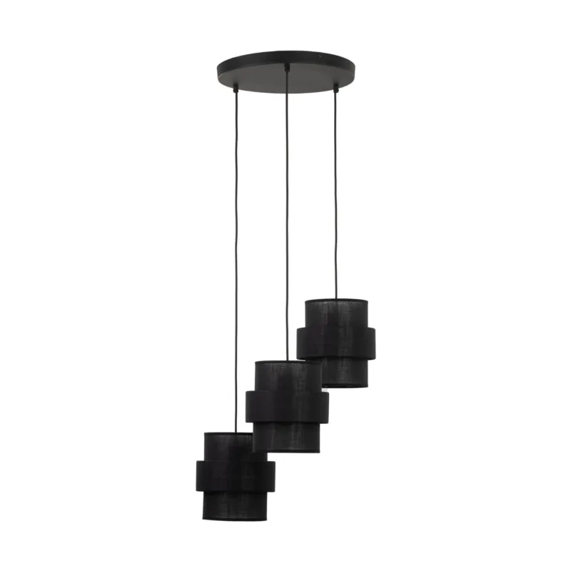 Zamów teraz Lampa wisząca czarna na okrągłej rozecie CALISTO BLACK 3xE27 KOŁO 5981 TK Lighting
