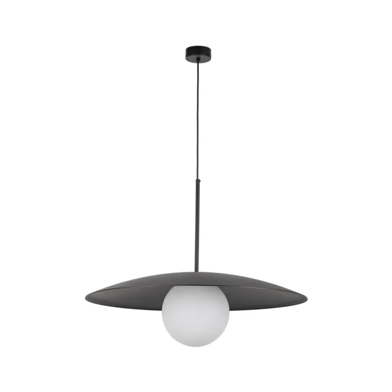 Kup teraz Lampa wisząca czarna SLATE GLASS nad stół z białym szklany kloszem 10637 TK Lighting