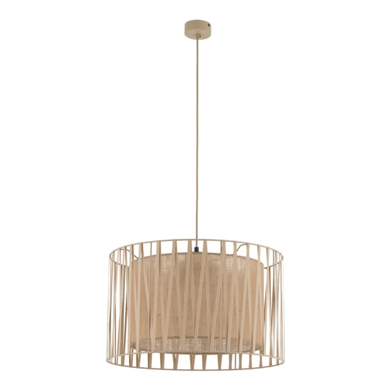 Wyprzedaż Lampa wisząca do sypialni w stylu boho, abażur z juty ozdobiony paskami tkaniny HARMONY Sabia 3xE27 11461 TK Lighting