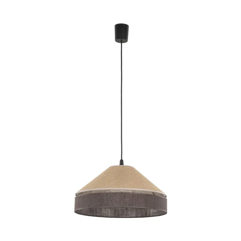 Nie przegap Lampa wisząca do wnętrz w stylu boho, dwukolorowy abażur ⌀38,5cm ELISS BLACK JUTA 1xE27 TK Lighting