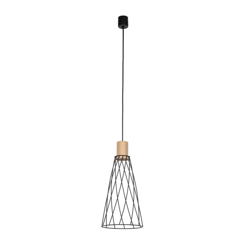 Rabat Lampa wisząca MODESTO WOOD z czarnym podłużnym kloszem na GU10 10157 TK Lighting