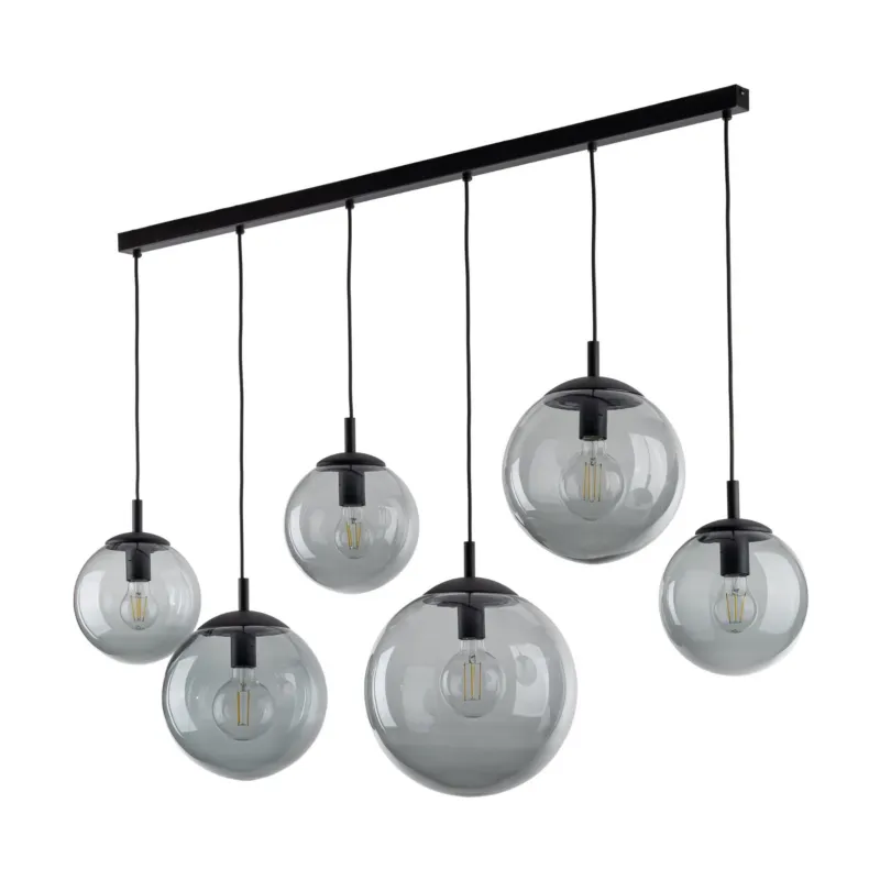 Lampa wisząca na listwie ze szaklnymi grafitowymi kloszami ESME 6xE27 5383 TK Lighting Zamów teraz