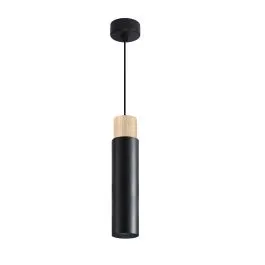Claro lampa wisząca czarny 1x15W GU10 klosz czarny+drewniany Zamów dziś