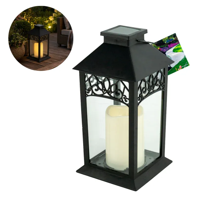 Lampa Solarna LED Ogrodowa Latarenka Czarna na Taras Zamów teraz