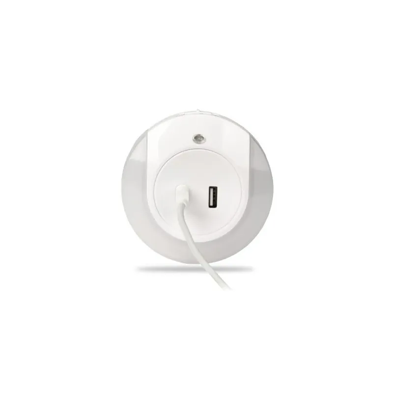 Lampka nocna wtykowa z czujnikiem zmierzchu i USB NL02 Kup teraz