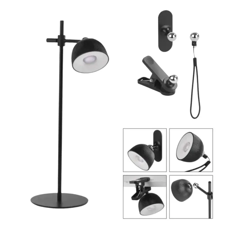 Darmowy zwrot Lampa na biurko 4 w 1 wielofunkcyjna czarna LED