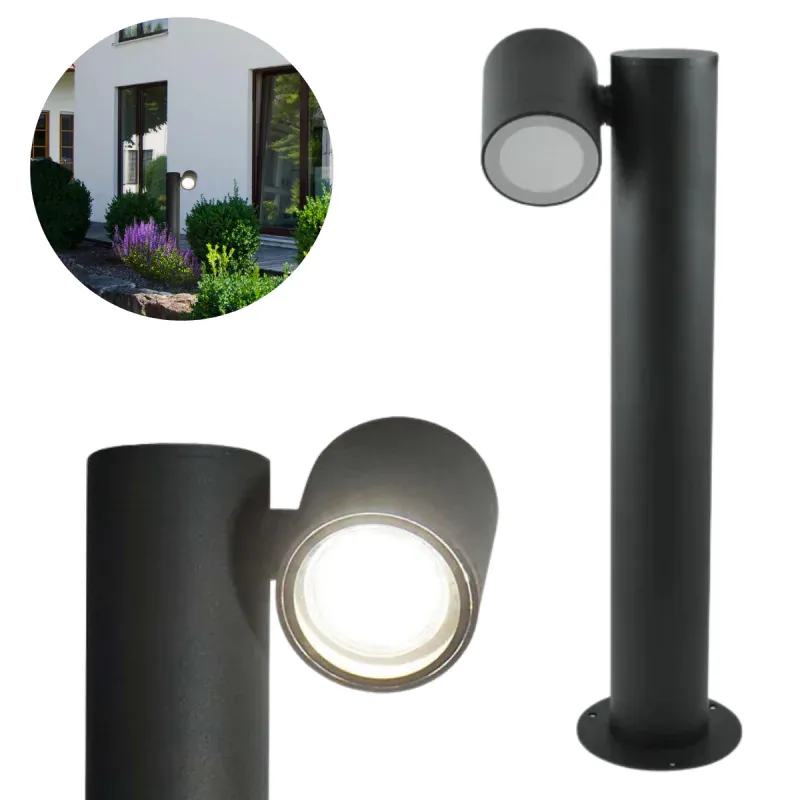 Lampa Ogrodowa Stojąca Czarna Słupek zewnętrzny regulowany Pino Oferta czasowa