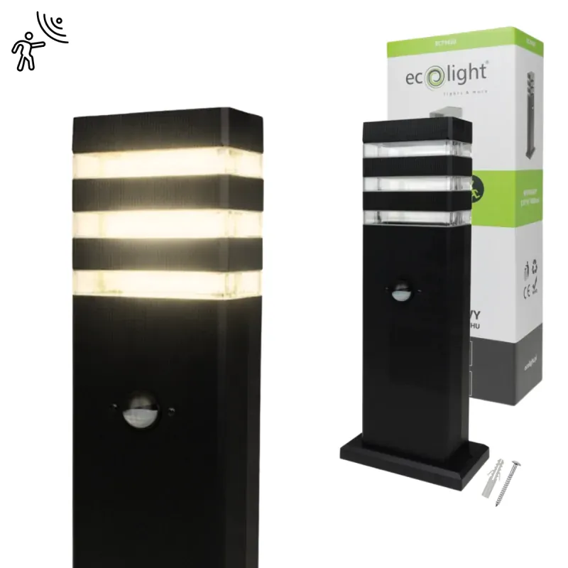 Lampa ogrodowa stojąca z czujnikiem ruchu Słupek oświetleniowy 40cm Wyprzedaż