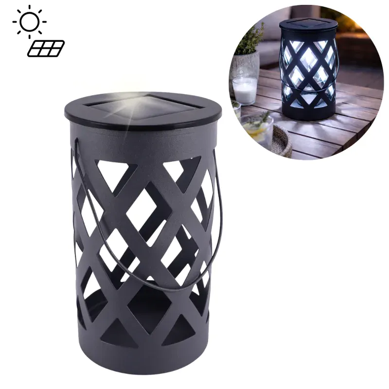 Lampka Solarna na taras Czarna latarenka ogrodowa Lampion TABU LED Oferta czasowa