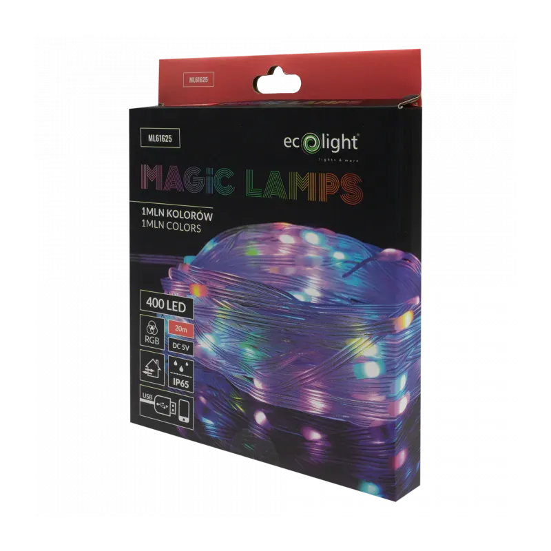 Magiczna taśma LED kolorowe Lampki na choinkę 400 LED 20m pod USB ECO-LIGHT Najlepsza cena