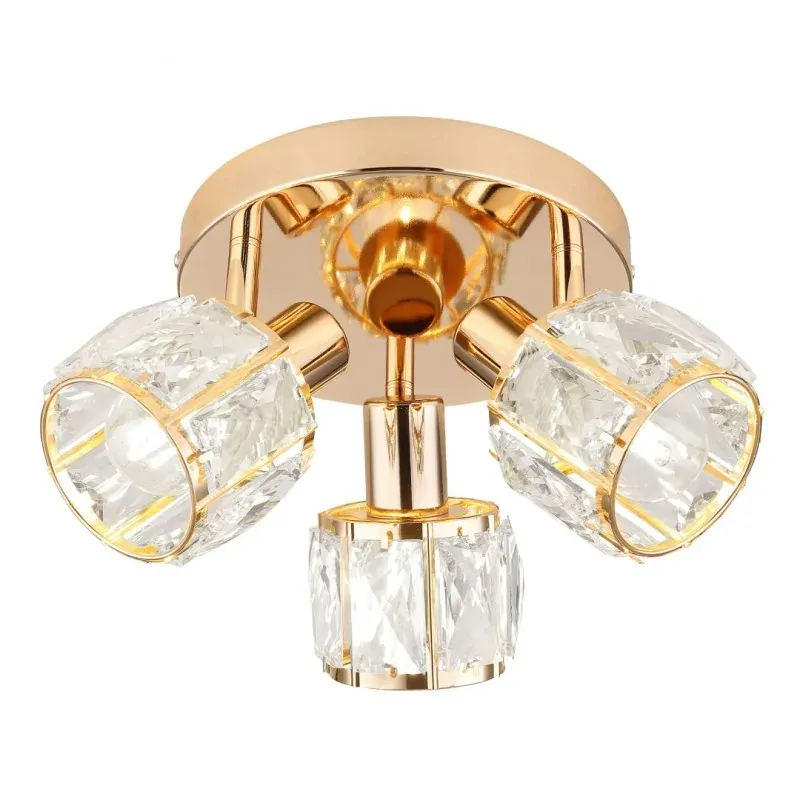 Do wyczerpania zapasów Dubai lampa sufitowa Oprawa potrójna złota kryształowa 98-23506 Candellux