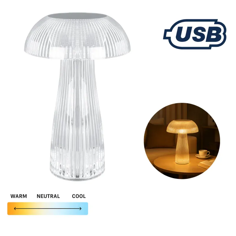 Wyprzedaż Lampka stołowa grzyb z USB dotykowa Lampa ładowalna z regulacją światła