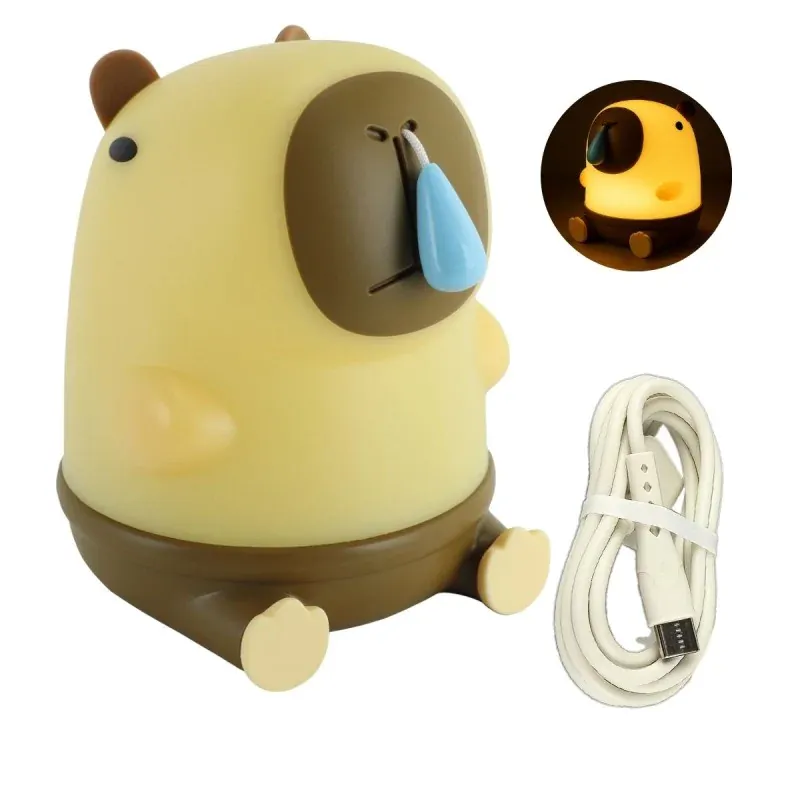 Lampka nocna do pokoju dziecięcego kapibara zabawka led na USB Szybka wysyłka