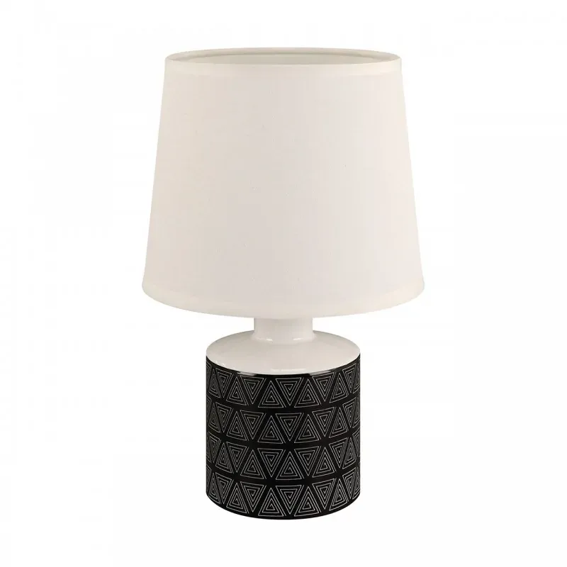 Rabat Elegancka lampka nocna z białym abażurem i czarną podstawą E14 TOPIK 04103 IDEUS
