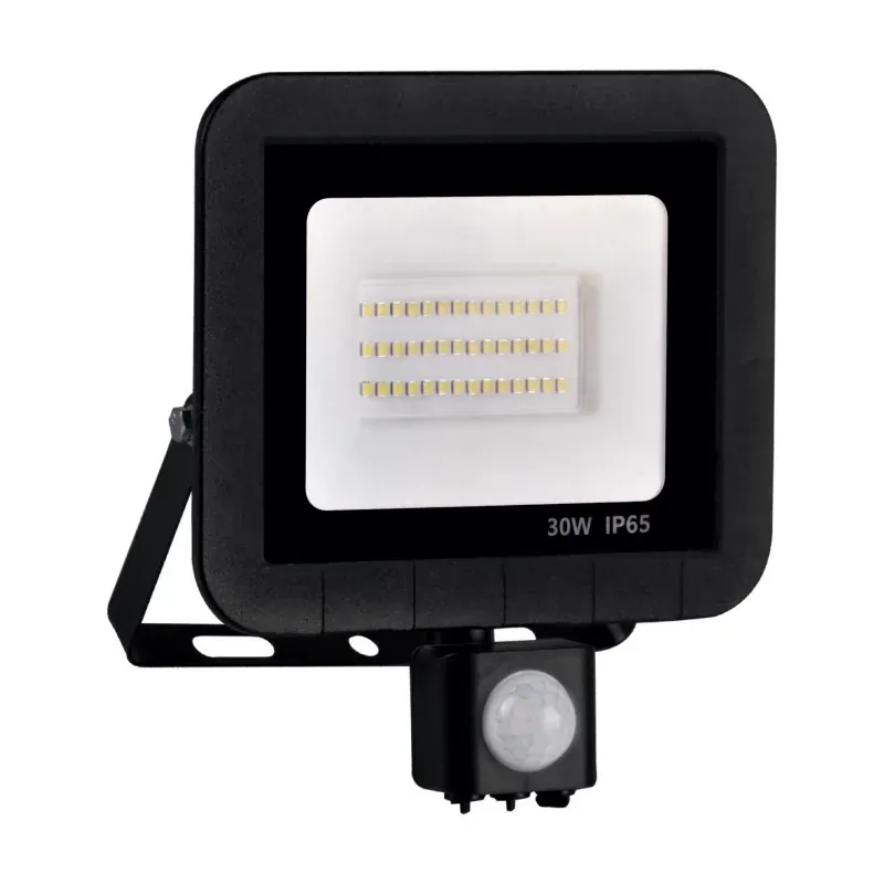 Czarny naświetlacz LED 30W z czujnikiem ruchu i zmierzchu 6500K 2700lm IP65 304971 POLUX Rabat