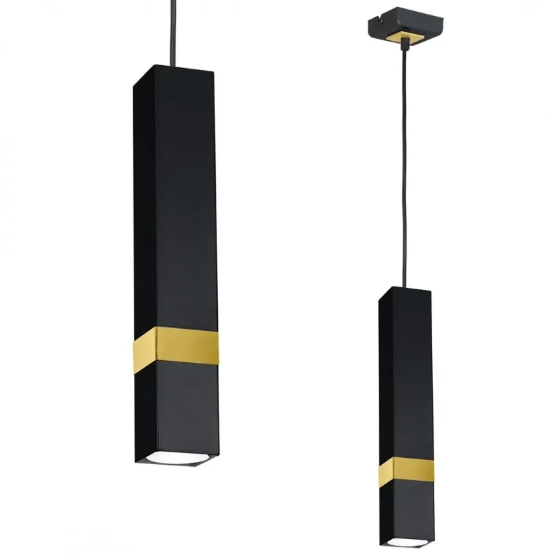 Premium Lampa wisząca VIDAR BLACK/GOLD 1xGU10