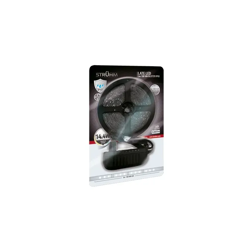 Szybka dostawa Pasek led 3m neutralne światło wodoodporny IP65 14,4W LATE LED 3M 180 NW BLISTER 03582 IDEUS