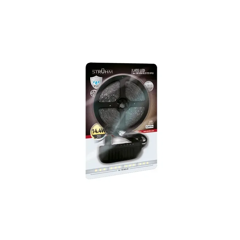 Promocja Taśma ledowa 3m ciepłe światło wodoodporna IP65 14,4W LATE LED 3M 180 WW BLISTER 03034 IDEUS