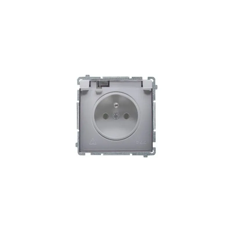 Gniazdo pojedyncze IP44 z klapką inox BMGZ1B.01/21A Simon Basic Kontakt-Simon Oferta czasowa