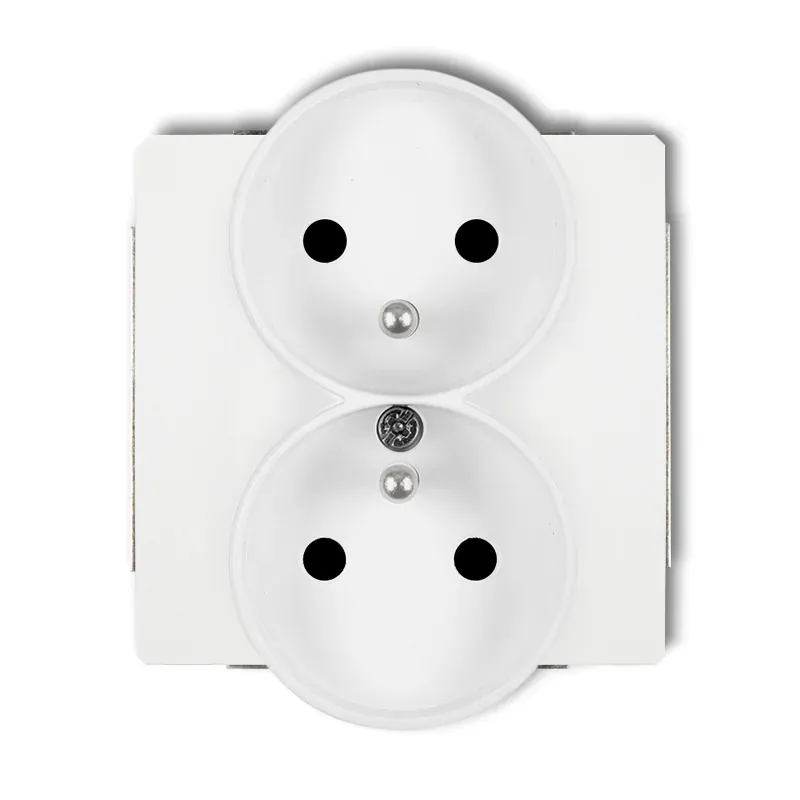 Niska cena Gniazdo elektryczne podwójne z uziemieniem do ramek DECO SOFT DGPRSO-2z KARLIK