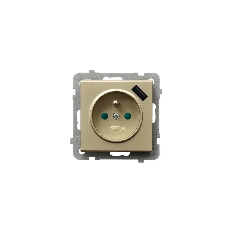 Oferta Pojedyncze gniazdo z ładowarką USB w kolorze szampański złoty GP-1RZPUSB/m/39 Sonata Ospel