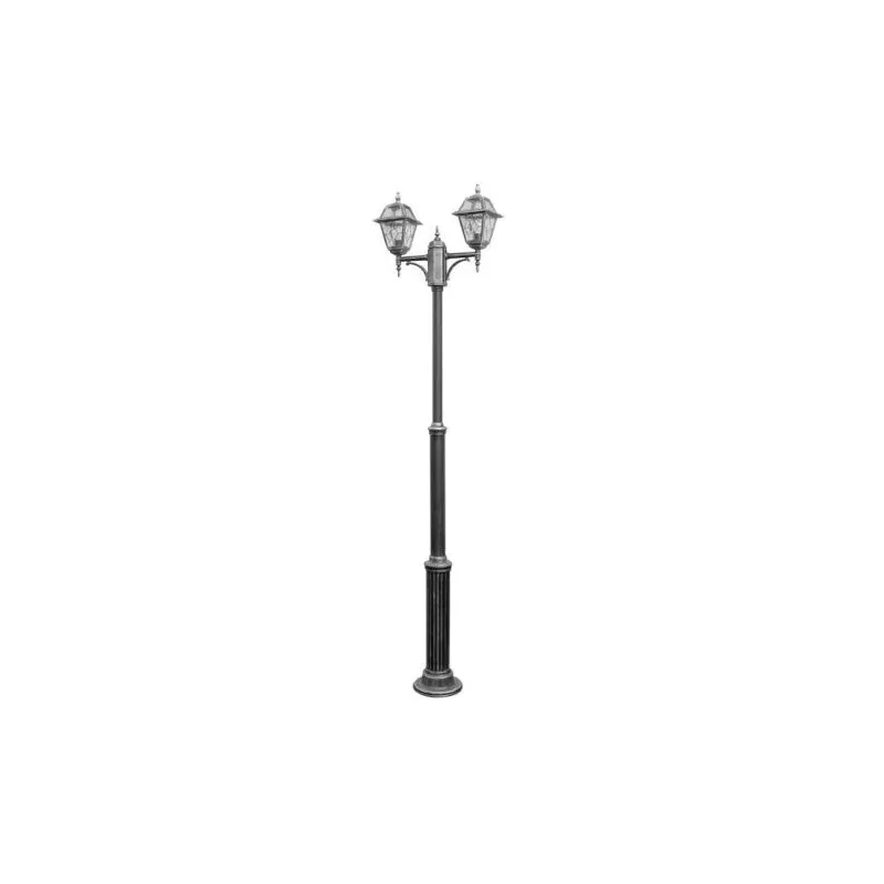 Super okazja Witraż Su-Ma - Lampa Masztowa Ze Szkłem Witrażowym, 2 Kinkiety - Czarna 170-265Cm