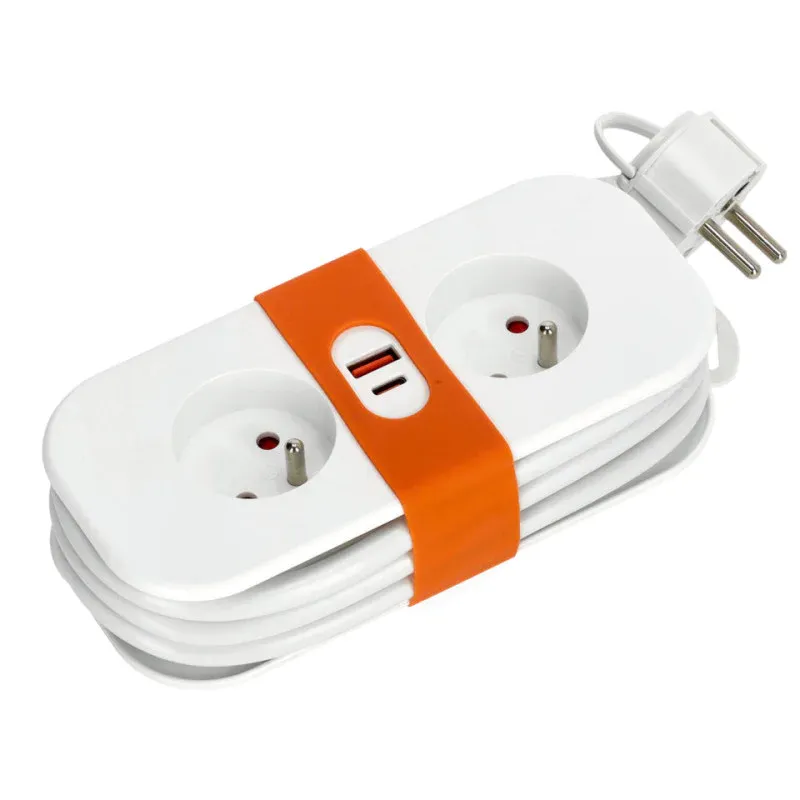 Dodaj do koszyka Przedłużacz Flowflexer Orange 2-Gniazda 1,4M Z Uziem. + 2Xusb Biały