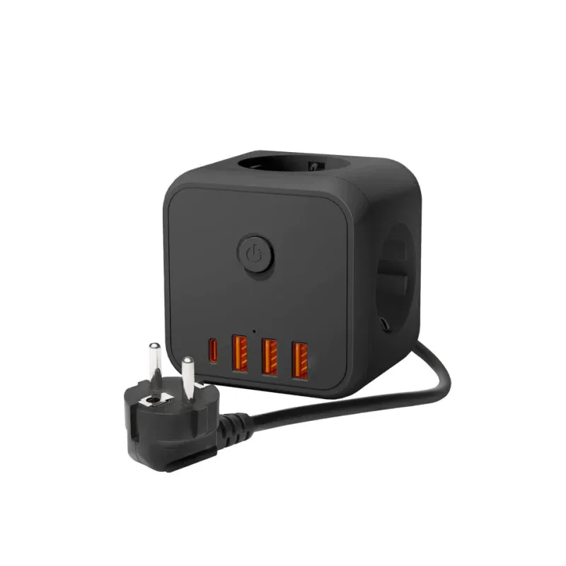 Szybka dostawa Przedłużacz Kobi Linea Pro Cube C 3-Gniazda 1,5M Z Uz. I Wył. + 4Xusb Czarny