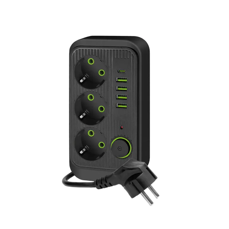 Super okazja Przedłużacz Kobi Linea Pro 3-Gniazda 1,5M Z Uziemieniem I Wył. + 5Xusb Czarny