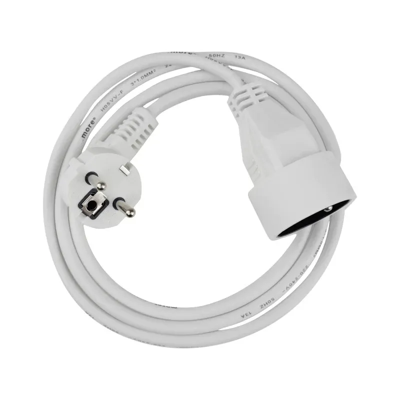 Przedłużacz 1 Gniazdo 1.5M Z/U 3X1.0Mm2 Biały Nowość