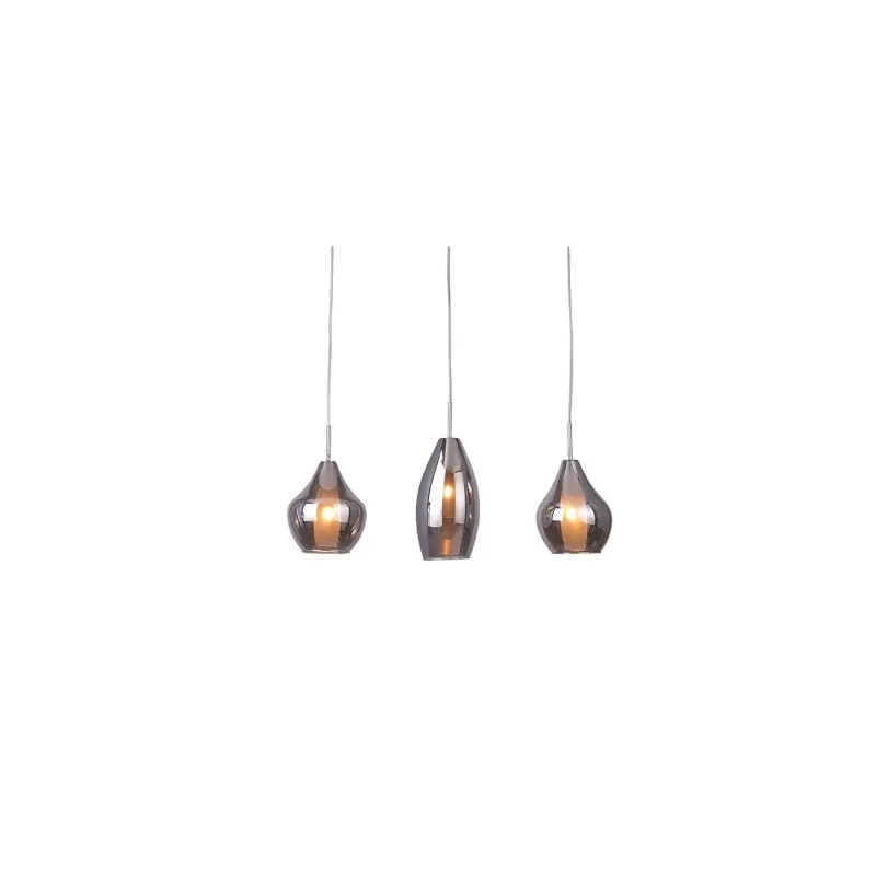 Wyprzedaż Potrójna Lampa Wisząca Amber Milano 3 Chrome