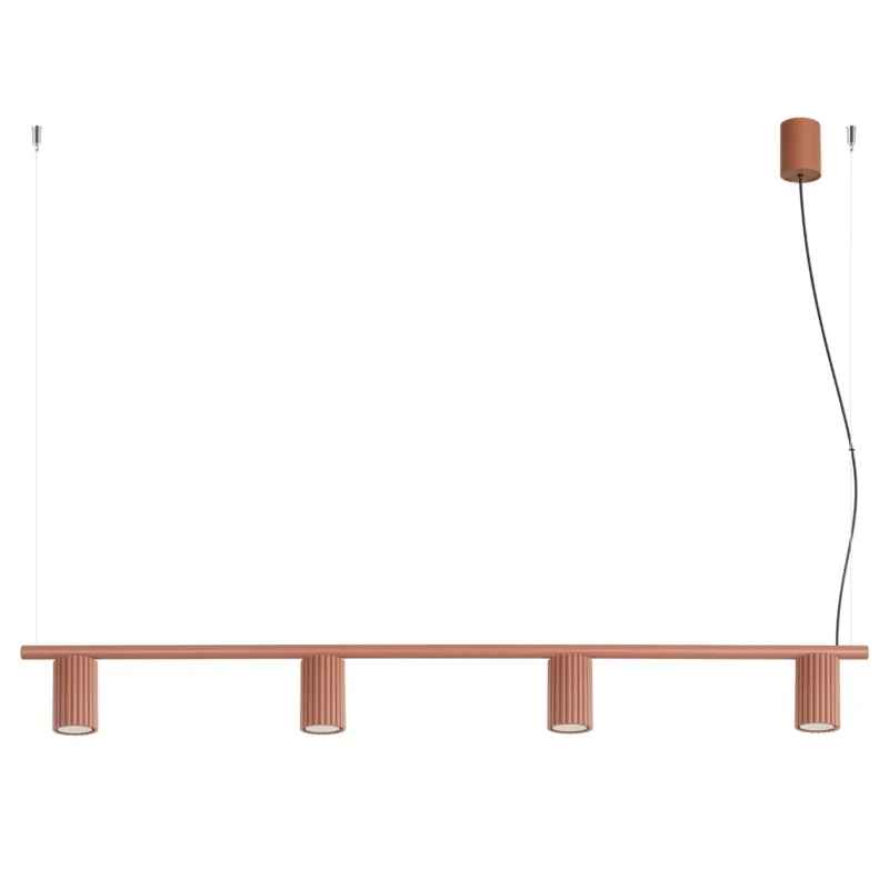 Żyrandol aluminiowy 4-punktowy ochra czerwona z serii KARBON SL.2715 - Sollux Lighting Zamów teraz