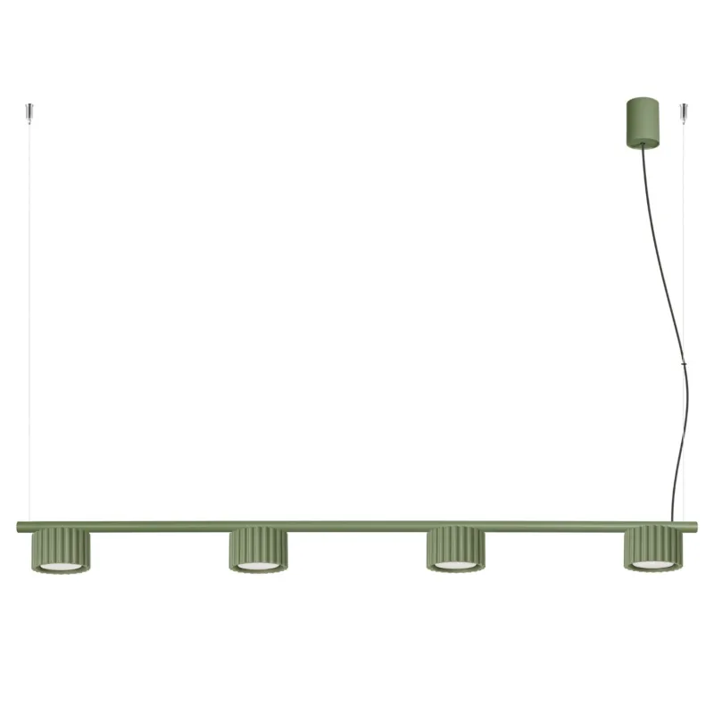 Nowy Żyrandol aluminiowy zielony oliwkowy 4-punktowy AURA 4 z serii AURA SL.2698 - Sollux Lighting