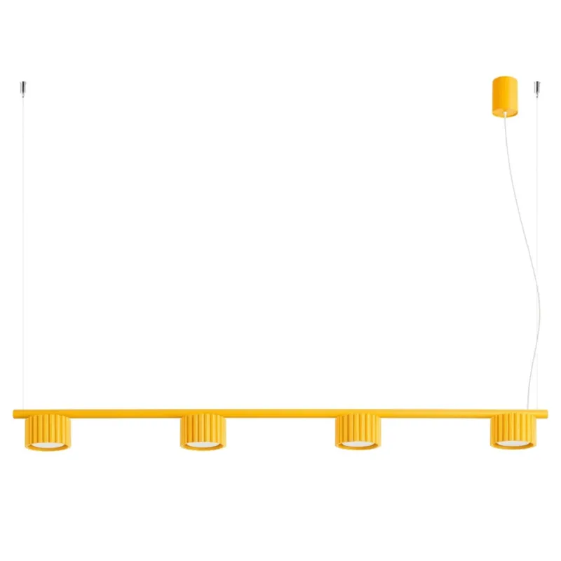 Żyrandol aluminiowy żółty 4-punktowy AURA 4 z serii AURA SL.2707 - Sollux Lighting Nowy