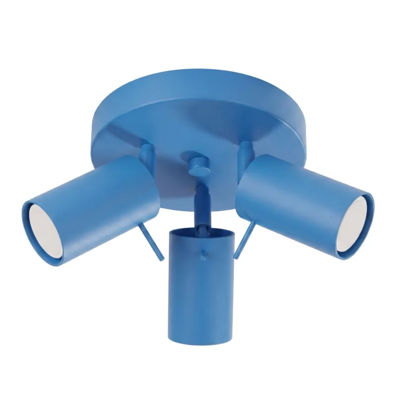 Promocja Plafon stalowy błękitny 3-punktowy 25cm RING 3P SL.2204 - Sollux Lighting